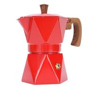 Focket Cafetière expresso à percolateur, cafetière moka italienne classique pour cafés italiens et cubains, 2 tasses, compatible avec tous types de cuisinières à gaz et électriques (rouge)