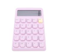 Focket Calculatrice de Bureau, Calculatrice de Bureau à énergie Solaire à 12 Chiffres, Grand écran, Boutons Sensibles, de Base avec Batterie pour la Maison, Le, l'école et Les Affaires (Purple)
