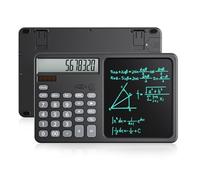 Focket Calculatrice Scientifique avec Bloc-Notes, Calculatrice de Bureau Portable à Grand écran à 12 Chiffres avec Bloc-Notes, Calculatrices de Base Rechargeables de Bureau (Black)