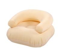 Focket Chaise Gonflable pour Adulte, Chaise Longue Gonflable Floquée en PVC Portable en Forme de U, canapé Paresseux D'extérieur d'une capacité de Poids de 198 LB pour la Maison (Beige)