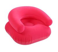 Focket Chaise Longue Gonflable, canapé Portable Gonflable avec Dossier et Accoudoir en Forme de U, Matériau de Flocage en PVC pour Sièges au Sol du Balcon du Bureau à Domicile (Rose Rouge)