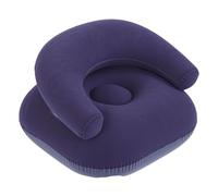 Focket Chaise Longue Gonflable, canapé Portable Gonflable avec Dossier et Accoudoir en Forme de U, Matériau de Flocage en PVC pour Sièges au Sol du Balcon du Bureau à Domicile (Bleu Marine)