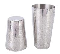 Focket Cocktail Shaker Set en Acier Inoxydable, Boston Shaker Gravé 550ml