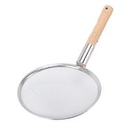 Focket Cuillère à écumer à mailles fines, passoire alimentaire en acier inoxydable avec manche en bois, cuillère à écumer la graisse multifonctionnelle pour la cuisson et l'écrémage (26CM)