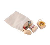 Focket Ensemble de Hochet en Bois pour bébé, 6 Pièces, Jouets d'entraînement Sensoriel pour nouveau-né avec Son de Pluie, Shaker pour Bébés de 0 à 12 Mois, Coordination œil-main et Soulagement de la