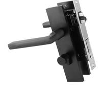 Focket Espace Noir Verrouillage de la Porte de la Pièce en Aluminium, Conception de Palier de Verrouillage avec des Titres Morts Réversibles et une Poignée de sécurité Portable pour la Chambre et