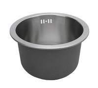 Focket Évier de Cuisine Rond, évier en Acier Inoxydable 304 Résistant à la Chaleur et à la Rouille, de Camping-car avec Conception à Cuve Unique pour Cuisines, et Toilettes (Brossé)