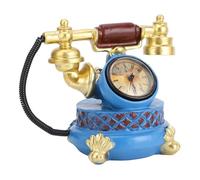 Focket Horloge Téléphonique Vintage, Matériau en Résine de Conception Rétro, Horloge de Bureau Rétro Robuste et Légère, Jouet de Téléphone Rotatif avec Mouvement Mécanique pour la Décoration de la