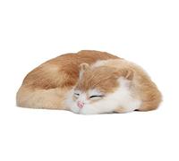 Focket Jouet en Peluche pour Chat, Chaton Endormi Réaliste avec Polaire Synthétique Douce et Yeux Brillants, Peluche de Chat Réaliste, Couture Fine, Petite Taille, Portable pour Bureau, Décoration de