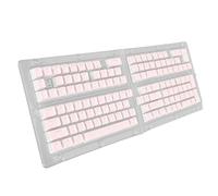 Focket Keycaps de Clavier, 129 Touches PBT Pudding Themedding Translucent Hauteur D'OEM à Deux Couleurs Moulures Keycap Ensemble pour Les Claviers Mécaniques avec Finition Mate Conçue (Rosé)