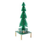 Focket Kit de Soudure d'arbre de Noël, 37 LED Haute luminosité RVB Clignotant Automatiquement, Conception Rotative, Kit de Soudure LED, électronique avec Effets Musicaux pour Débutants STEM