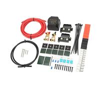 Focket Kit d'Isolateur de Batterie Double, 140 A, étanche, Relais Sensible à la Tension, Isolateur de Batterie 12 V, Kit Automobile 12 V avec Fils de Connexion en Cuivre pour Voitures, Camping-cars,