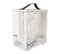 Focket Mini Boîtier Informatique ITX Portable, étui de Bureau Bricolage Transparent Complet avec Poignée pour 170x170 Mm Carte Mère 2,5 Pouces Ssds Compact Mini étui avec 1 Ventilateur de (White)