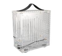 Focket Mini Boîtier Informatique ITX Portable, étui de Bureau Bricolage Transparent Complet avec Poignée pour 170x170 Mm Carte Mère 2,5 Pouces Ssds Compact Mini étui avec 1 Ventilateur de (Clair)