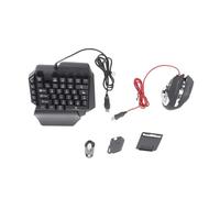 Focket Mini Clavier de Jeu Portable, 35 Touches USB 5.0 Plug and Play, Clavier de Jeu Demi-Main, Souris de et Combinés avec Deux Ports USB LED RVB pour Appareils Mobiles iOS
