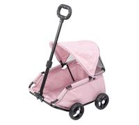 Focket Mini poussette pour chien, poussette pliable pour petits chiens et chats avec auvent résistant au soleil, poignée de traction extensible, coussin intégré, pour les promenades (PINK)