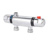 Focket Mitigeur Thermostatique, Contrôle de Température 20-50 °C, Arrêt de sécurité, Construction en Acier Inoxydable, Mitigeur de Douche Thermostatique, de Douche avec Sortie 1,5 M³/h DN15 pour