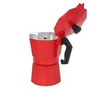 Focket Moka Pot, Machine à Expresso sur Cuisinière en Aluminium de 300 Ml, 6 Tasses, Machine à Expresso avec Poignée Ergonomique pour Cuisinière électrique à Gaz, Usage Domestique et de Bureau (rouge)