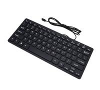 Focket Petit Clavier Filaire, Mini Clavier Filaire Silencieux de Type C à 78 Touches, à Profil Bas avec Commandes Multimédia pour Ordinateur Portable PC (Black)