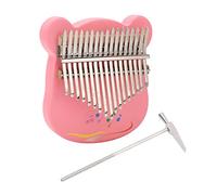 Focket Piano à Pouce Kalimba, 17 Touches, Corps en Bois d'érable, Touches en Acier au Carbone, Design en Forme d'ours, Piano à Doigts Mbira, Instrument de Musique Portable avec étui de Protection