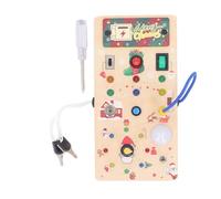 Focket Planche Occupée pour Tout-Petits, Puzzle en Bois à Lumière LED, Planche Occupée Montessori, Jouets de Voyage avec Lumière LED Lumineuse et Tournevis pour Les Tout-Petits Garçons et Filles de