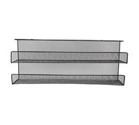 Focket Plateau de Gestion des Câbles sous Organisateur de Bureau Pas de Perceuse 21,7 Pouces de Fer sous Le Panier de Rangement de Bureau avec Conception à Double Couche pour Office Home Black Desk