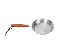 Focket Poêle à Frire en Acier Inoxydable, Chauffage Rapide et Uniforme, Compatible avec Plusieurs Tables de Cuisson, Poêle en Acier Inoxydable avec Poignée Ergonomique en Bois Massif pour