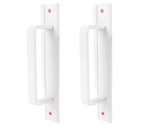 Focket Poignées de Porte de Grange, Poignées de Porte Coulissantes avec de pour le Tiroir en Verre Tiroir en Aluminium (WHITE)