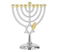 Focket Porte-Bougie Juive 9 Branches, Vintage Ornement de la Menorah Juive Métal Bougie Titulaire Bougeoir à 9 Branches Temple Juif Menorah Bougie Stand pour la Décoration de la Maison
