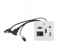 Focket Prise Multimédia, USB VGA RJ45 MURS DE MURS 3,5 Mm avec 5 Interfaces pour le Bureau DE l'hôtel à Domicile Utiliser la Boîte DE Télévision en Alliage en Alliage en Aluminium