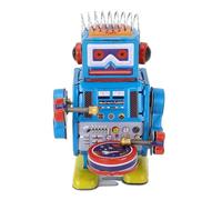 Focket Robot à Remonter, Robot Tambour en étain Vintage Fait à la Main avec Mécanisme d'horlogerie pour Collection, Cadeau de Fête, Festival de Noël