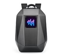 Focket Sac à dos à LED, Grande capacité Coque dure en PC Sac à dos LED Knight Port USB Ecran d'affichage LED couleur Bretelles réglables Sac à dos pour moto pour le voyage et le camping