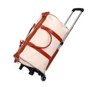 Focket Sac à Moellerie à roulettes 40L avec Roues, Sac à Duffel de Voyage à L'épreuve de l'eau, Bagage à Carreau de Travail Lourd avec Compartiment à Chaussures, Plusieurs Poches (Beige)