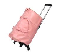 Focket Sac à Moellerie à roulettes 40L avec Roues, Sac à Duffel de Voyage à L'épreuve de l'eau, Bagage à Carreau de Travail Lourd avec Compartiment à Chaussures, Plusieurs Poches (Pink)