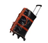 Focket Sac à Moellerie à roulettes 40L avec Roues, Sac à Duffel de Voyage à L'épreuve de l'eau, Bagage à Carreau de Travail Lourd avec Compartiment à Chaussures, Plusieurs Poches (Noir Marron)