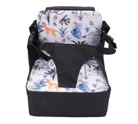 Focket Siège rehausseur pour enfant, siège rehausseur de voyage pliable pour table à manger avec sangles réglables et design antidérapant, coussin en fibre de polyester imperméable