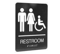 Focket Signe de Salle de Bain en Braille, Acier Inoxydable Auto-adhésif avec Lettres Surélevées et Graphiques pour les Compagnies de Centres Commerciaux de Supermarchés
