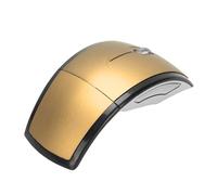 Focket Souris sans Fil, 2.4G Ergonomic Folding Portable Travel Mouse with Magnetic Power Off Switch Battery Indicator Display, for Laptop PC Computer Wins 7 Vista (Gold)