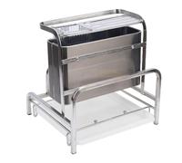 Focket Support de Rangement de Cuisine en Acier Inoxydable, Support à Ustensiles Peu Encombrant avec Fentes pour Couteaux et égouttoir à Baguettes pour le Séchage de la Vaisselle sur