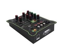 Focket Table de Mixage DJ, Puce d'effet Numérique 5 Canaux Plug and Play, Mixeur Audio USB Compatible Bluetooth, Mini Table de Mixage avec écran LED pour Enregistrement Professionnel, Fête en