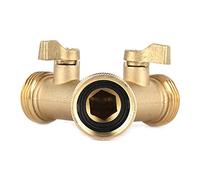 Focket Tapisseur de Tuyau en Laiton Connecteur 2 Voies Valve d'eau Robinet d'eau Fuite du Jardin à la Serre 'Irrigation avec Une Rotation à 360 Degrés pour Les Terres Agricoles de Lit de Graines