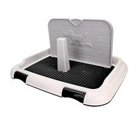 Focket Toilettes pour Chien, Déflecteur de Pipi Garde Les Pattes au Sec, Pot à Litière pour Chien d'intérieur avec Poteau Amovible pour Petits Chiens de Moins de 15 Livres (Black)