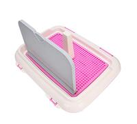 Focket Toilettes pour Chien, Déflecteur de Pipi Garde Les Pattes au Sec, Pot à Litière pour Chien d'intérieur avec Poteau Amovible pour Petits Chiens de Moins de 15 Livres (Pink)