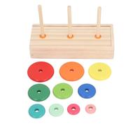 Focket Tour de Hanoi, Jeu de Puzzle en Bois avec 10 Anneaux pour Les Enfants Apprentissage Précoce de la Pensée Logique