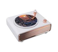 Focket Tourne-Disque, Haut-Parleur Bluetooth Rechargeable par USB 1200 MAh avec Son Surround à 360 Degrés, Plateau Tournant Rétro, Montable au Mur pour Le Divertissement et la Décoration à Domicile