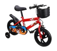 Focket Vélo pour Enfants, Vélos en Acier élevé en Acier Léger de 12 Pouces de Vélos d'enfants avec Siège Réglable, Roues D'entraînement, Panier et Pédales, Frein Coaster