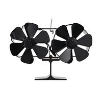 Focket Ventilateur de Poêle à Bois, 6 Pales, Double Moteurs, Ventilateur de Cheminée à Fonctionnement Silencieux, alimenté par la Chaleur avec Circulation d'air Améliorée pour Poêle à Gaz, à Bûches