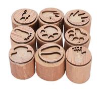 Fockety 12pcs Tampons D'empreinte Animale, Timbres de Timbres de Traces d'animaux Sauvages en Bois pour Fabriquer des Projets Décoratifs, avec Un Motif Exquis pour Les Cadeaux de