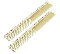 Fockety 2 Pièces Outil de Coiffure de Peigne de Coupe de Cheveux en Acier Inoxydable doré pour les Barbiers et L'usage Domestique, Peignes à Cheveux Professionnels avec des Dents Denses et (Doré)