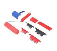 Fockety 5pcs Ensemble d'outils de Peinture à Grainage en Bois, Réutilisable Rouleau de Motif de Texture en Bois d'empariste avec Poignée, Texture Murale Art Painting Toolt Set pour Bricolage de